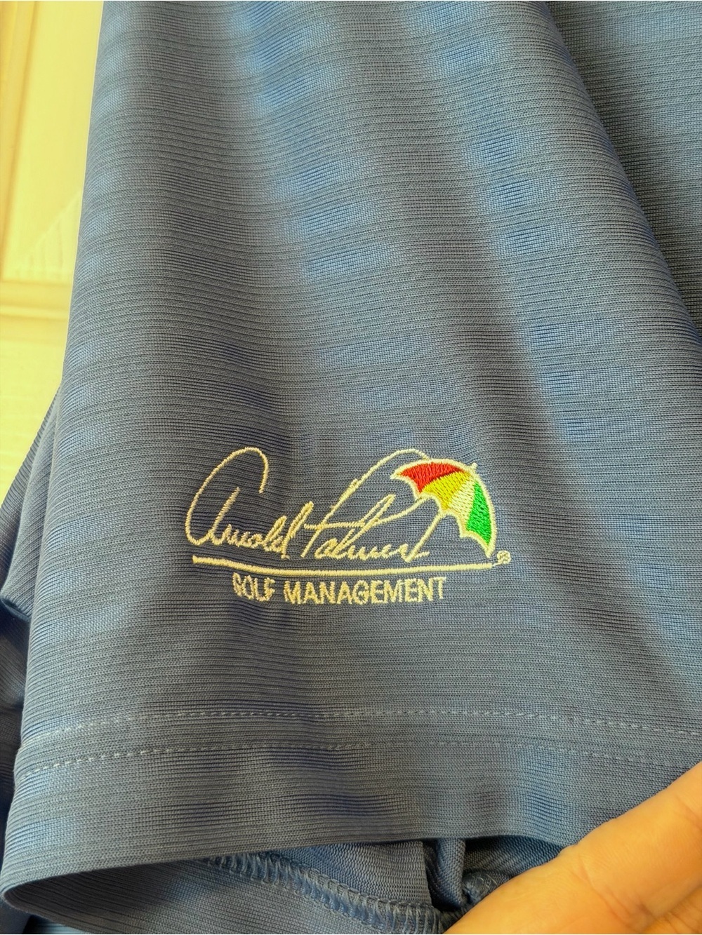 Blue Men's Polo Shirt with Embroidered Mickey Mouse Golfer Arnold Palmer - Picture 3 of 5